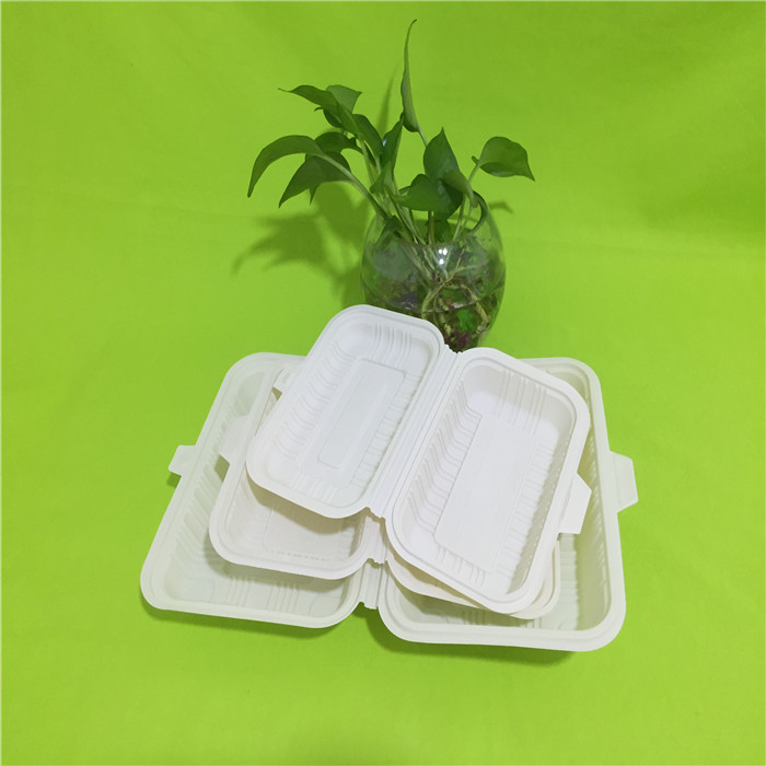 現在、コーンスターチの食器はほとんど使用されておらず、サトウキビのバガス食器が使用されています。